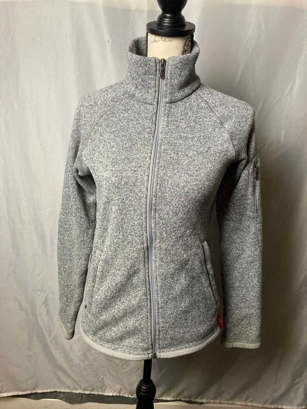 Eastern Mountain Sports size small gray marled zip up jacket great condition